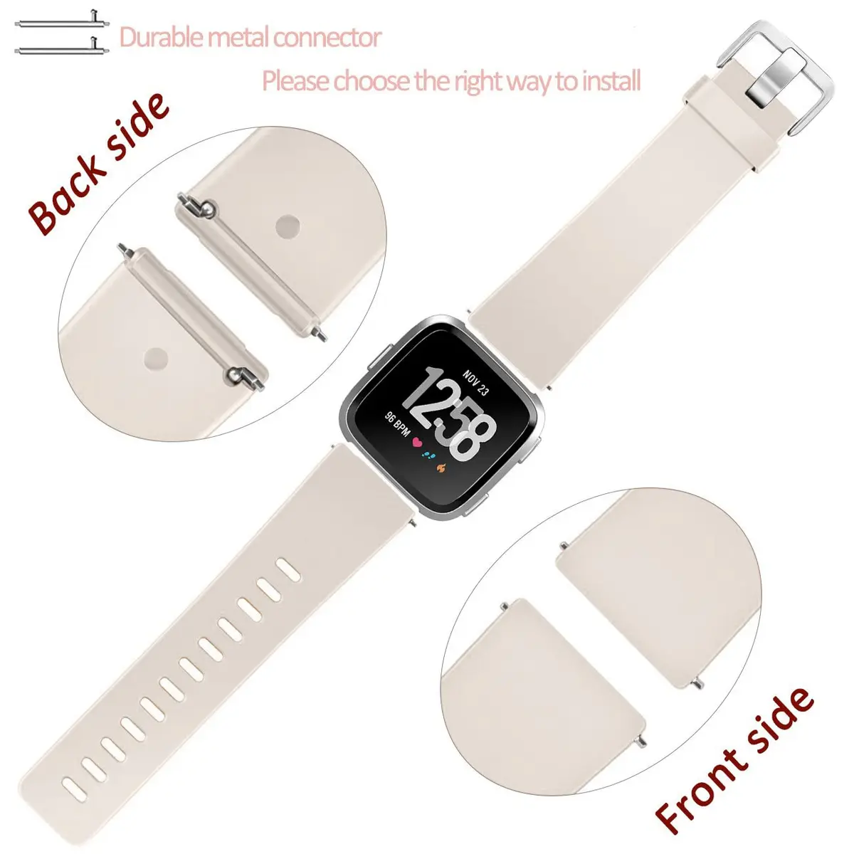 Wepro Sport Bands Compatible with Fitbit Versa 2, Soft Elastomer, Sweat-Resistant, Small & Large Sizes, Unisex - view 4