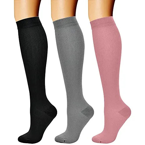 CHARMKING Compression Socks for Women & Men Circulation (3 Pairs, S/M, Multi 55) | FDA Approved Medical Grade Support - main product image