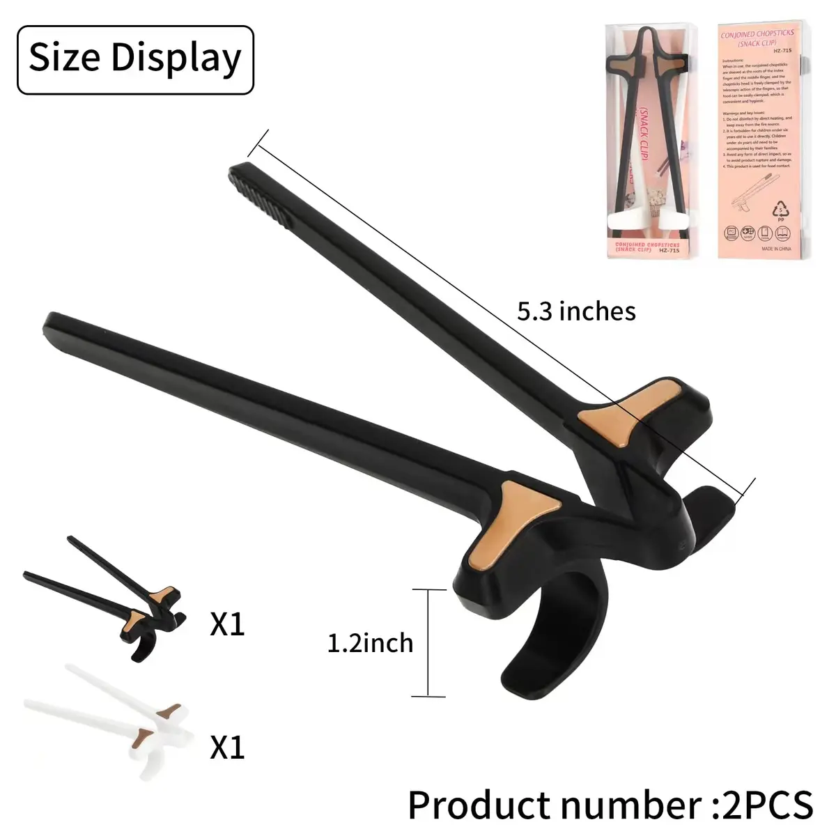 Melostu Finger Chopsticks for Gamers 2pcs | Food-Grade ABS Snack Clips for Gaming & Snacks - view 3
