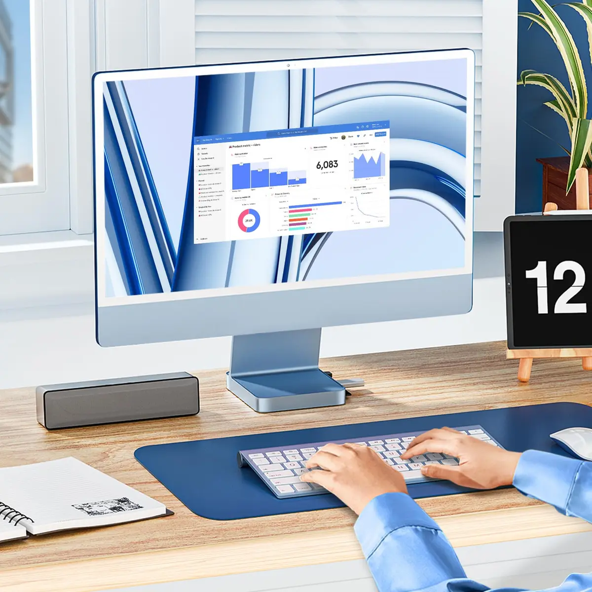 Minisopuru DS802 iMac Docking Station for 24 inch iMac M1/M3/M4/M5, Blue | Support M.2 SSD & 10Gbps Data Transfer - view 7