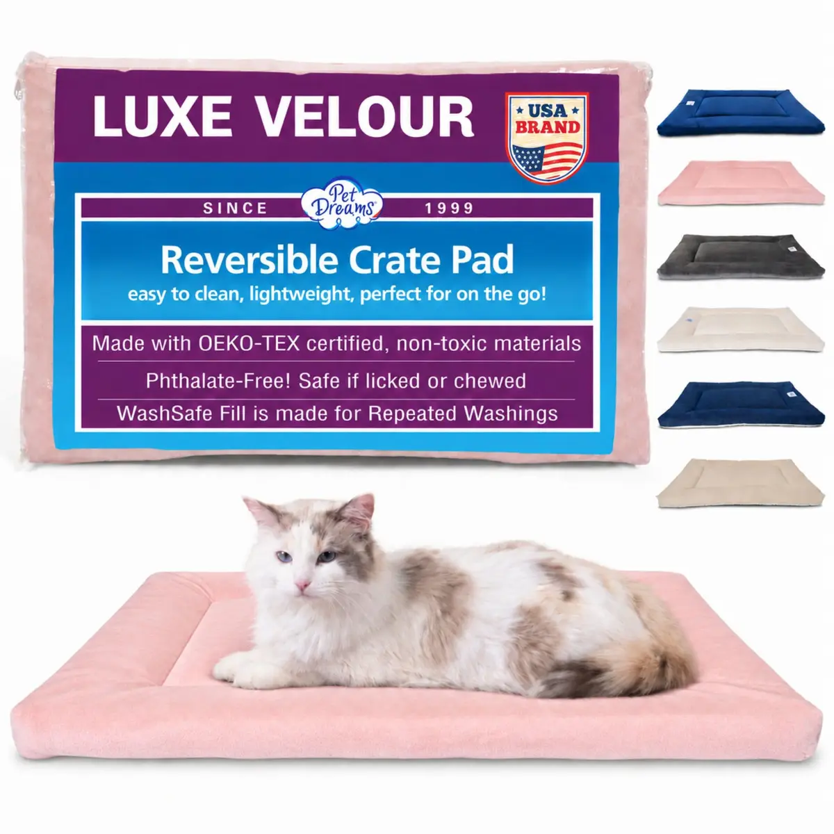 Pet Dreams Small Cat Bed - Crate Pad, Washable, Non-Toxic, Flat Indoor Kitten Bed, Fits iCrate 18" - main product image