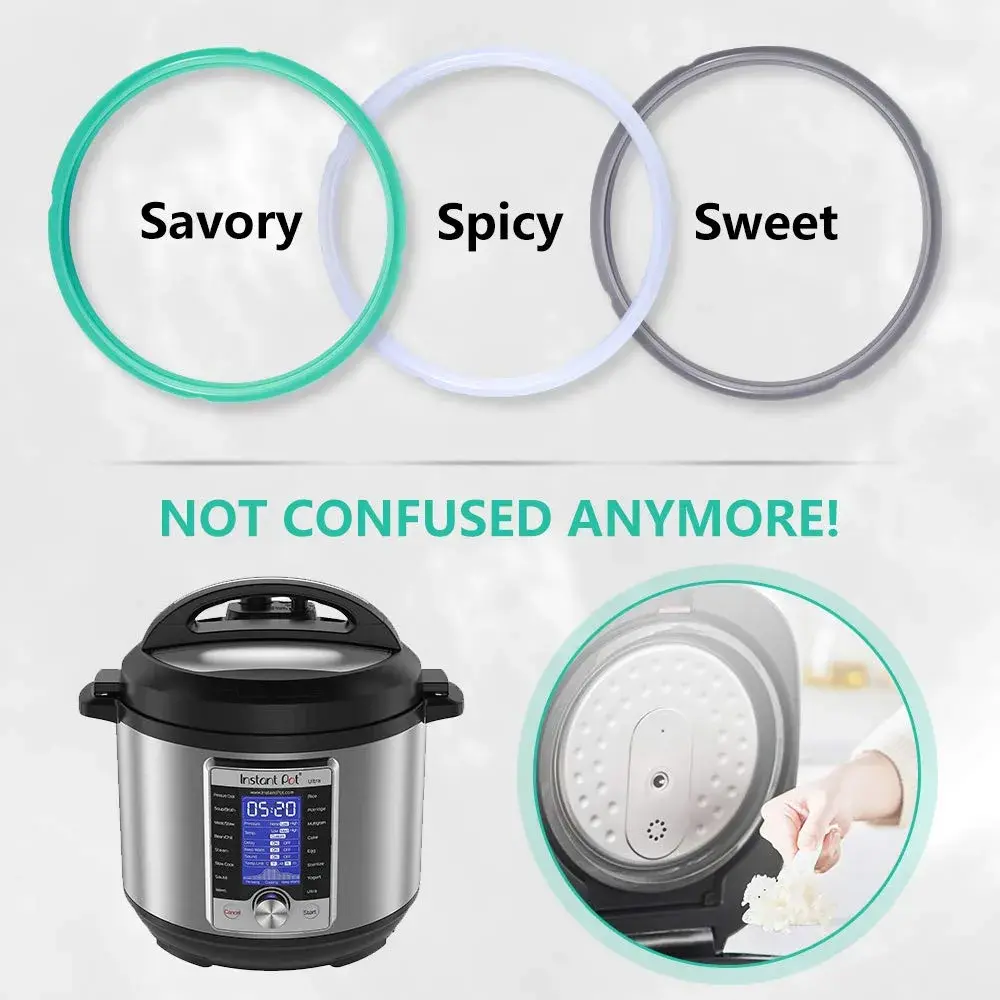 ZoneFly 8 Qt Silicone Sealing Ring - 3 Pack | Food-Grade Replacement Gasket for Instant Pot Pressure Cookers - view 4
