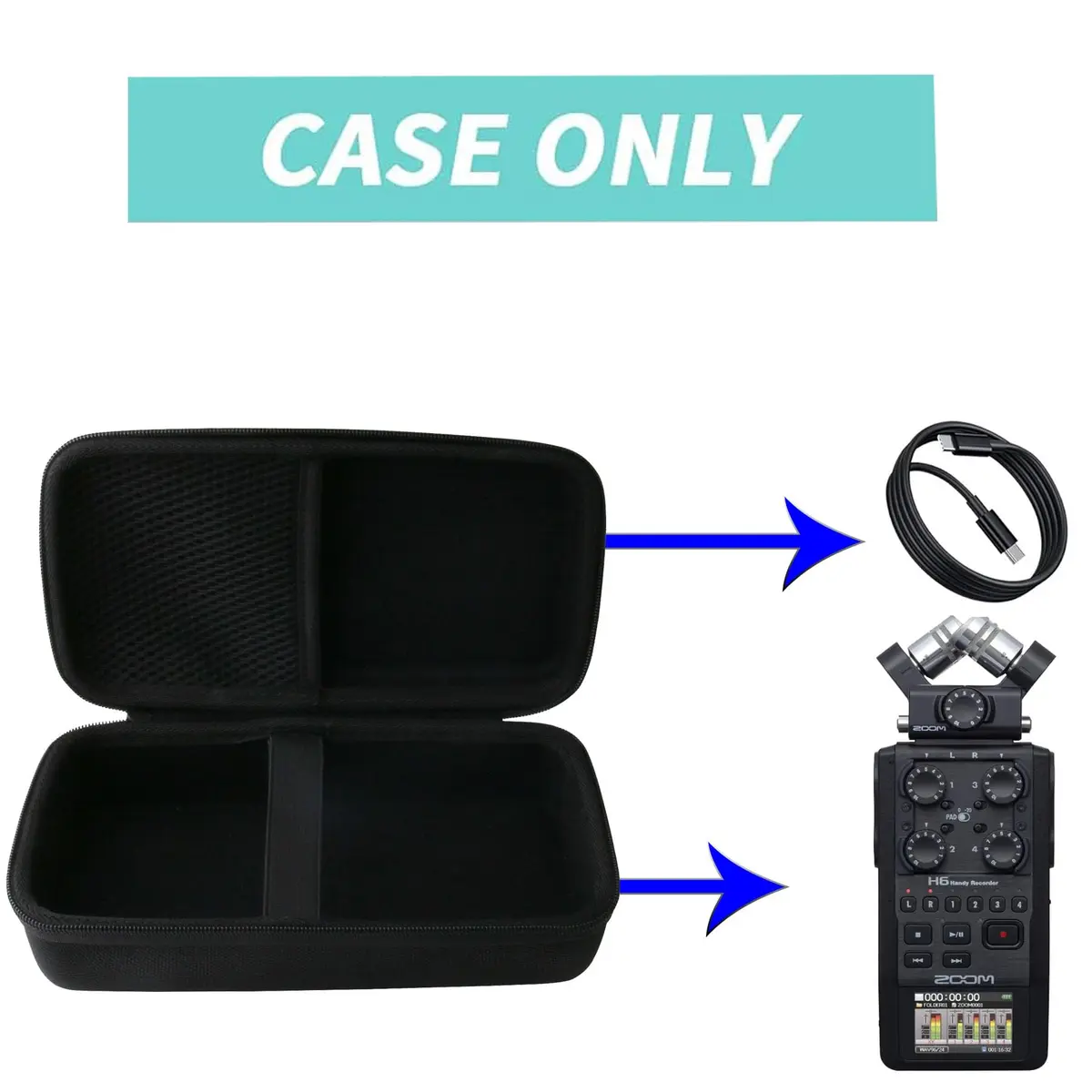 WERJIA Hard Carrying Case for Zoom H6 | Impact-Resistant EVA Travel Bag (8.3 inch) - view 5