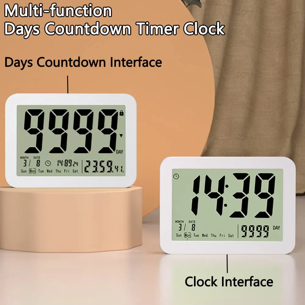 MOSTRUST Digital Countdown Days Timer Clock | 9999 Days Count Up & Down | Magnetic Stand - view 2