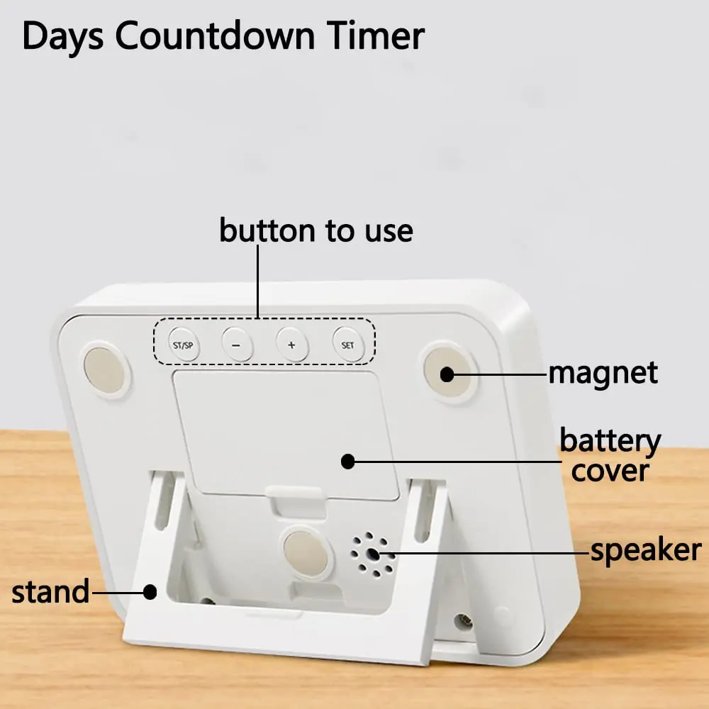 MOSTRUST Digital Countdown Days Timer Clock | 9999 Days Count Up & Down | Magnetic Stand - view 4