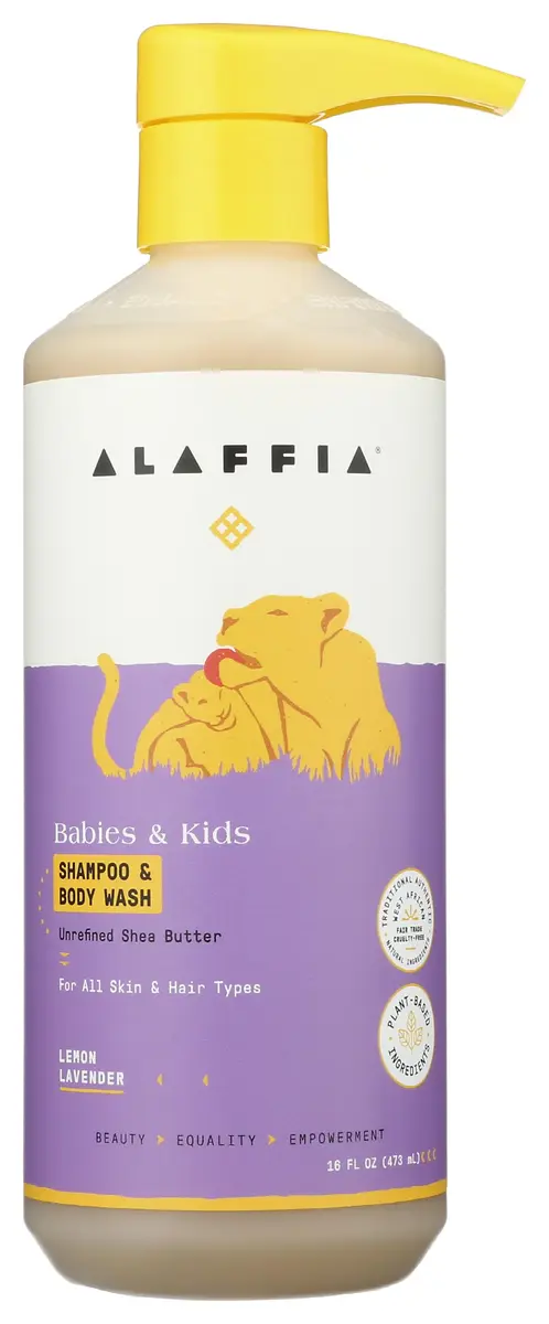 Alaffia Babies and Kids Shampoo and Body Wash 16 Fl Oz | Gentle, Calming Support for Soft Hair & Skin - main product image