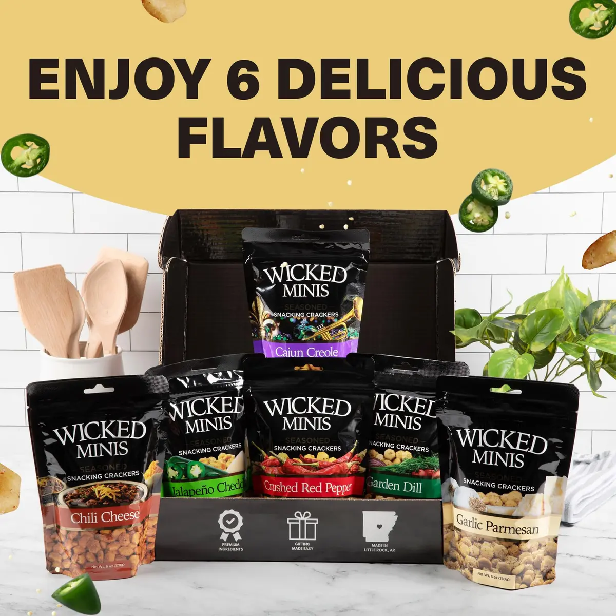 Wicked Mix Soup & Oyster Crackers - Saltine & Salted Flavored Mini Puffed 6oz Pack of 3 | American Flavors & Resealable Convenience - view 8
