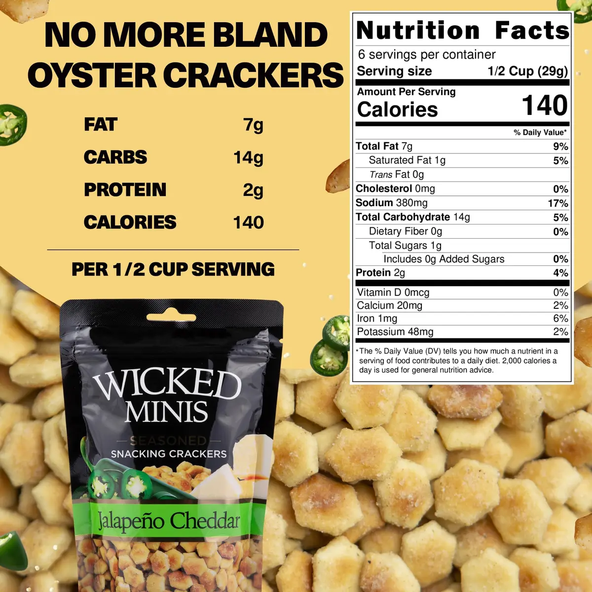 Wicked Mix Soup & Oyster Crackers - Saltine & Salted Flavored Mini Puffed 6oz Pack of 3 | American Flavors & Resealable Convenience - view 4