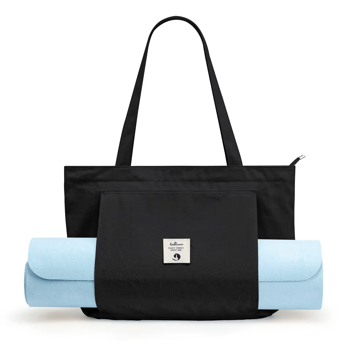 WLLWOO Yoga Mat Bag For Women | Large Cotton Canvas Carrier with Zipper & Side Pocket - main product image