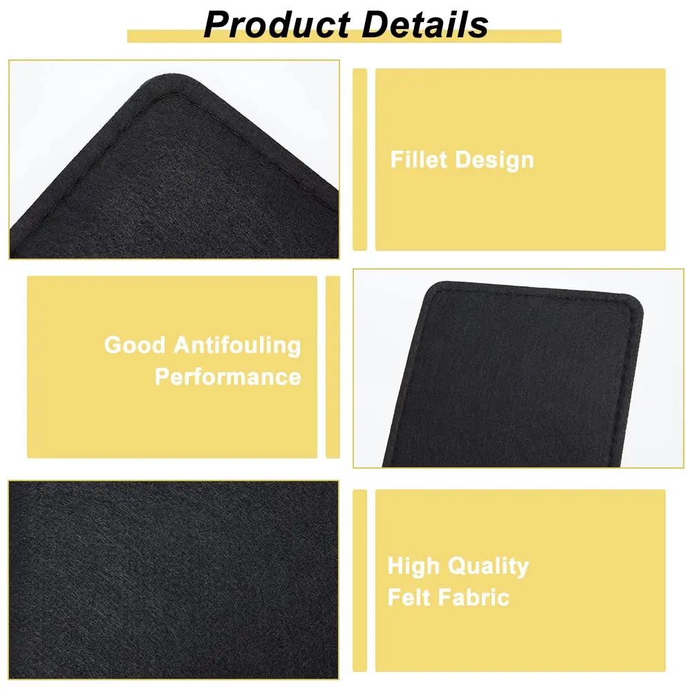 PH PandaHall Black Felt Bag Base Shaper 30.5x15cm (12x5.1") 6mm Thick | 2pcs for Tote & Purse Bottom Support - view 5