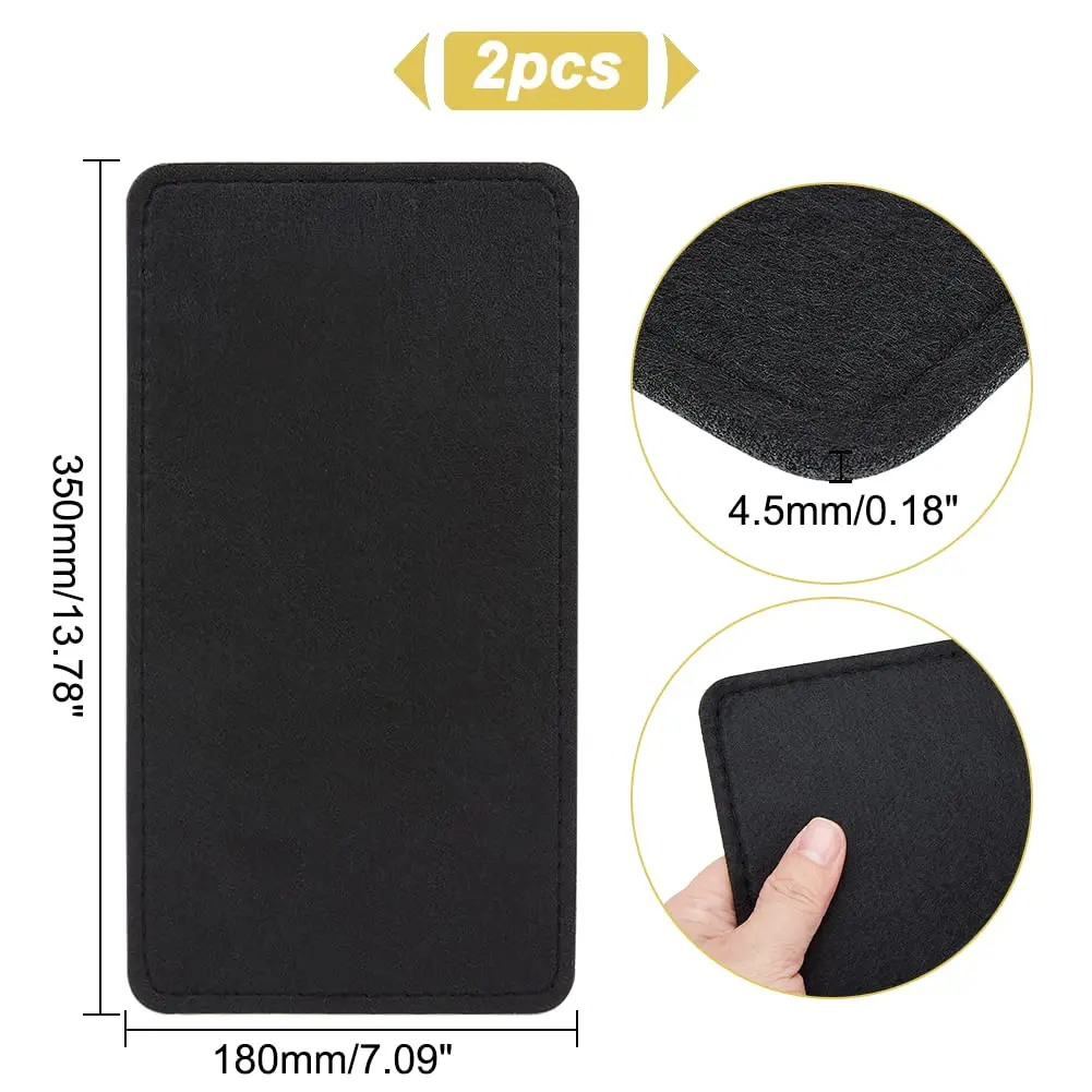 PH PandaHall Black Felt Bag Base Shaper 30.5x15cm (12x5.1") 6mm Thick | 2pcs for Tote & Purse Bottom Support - view 2
