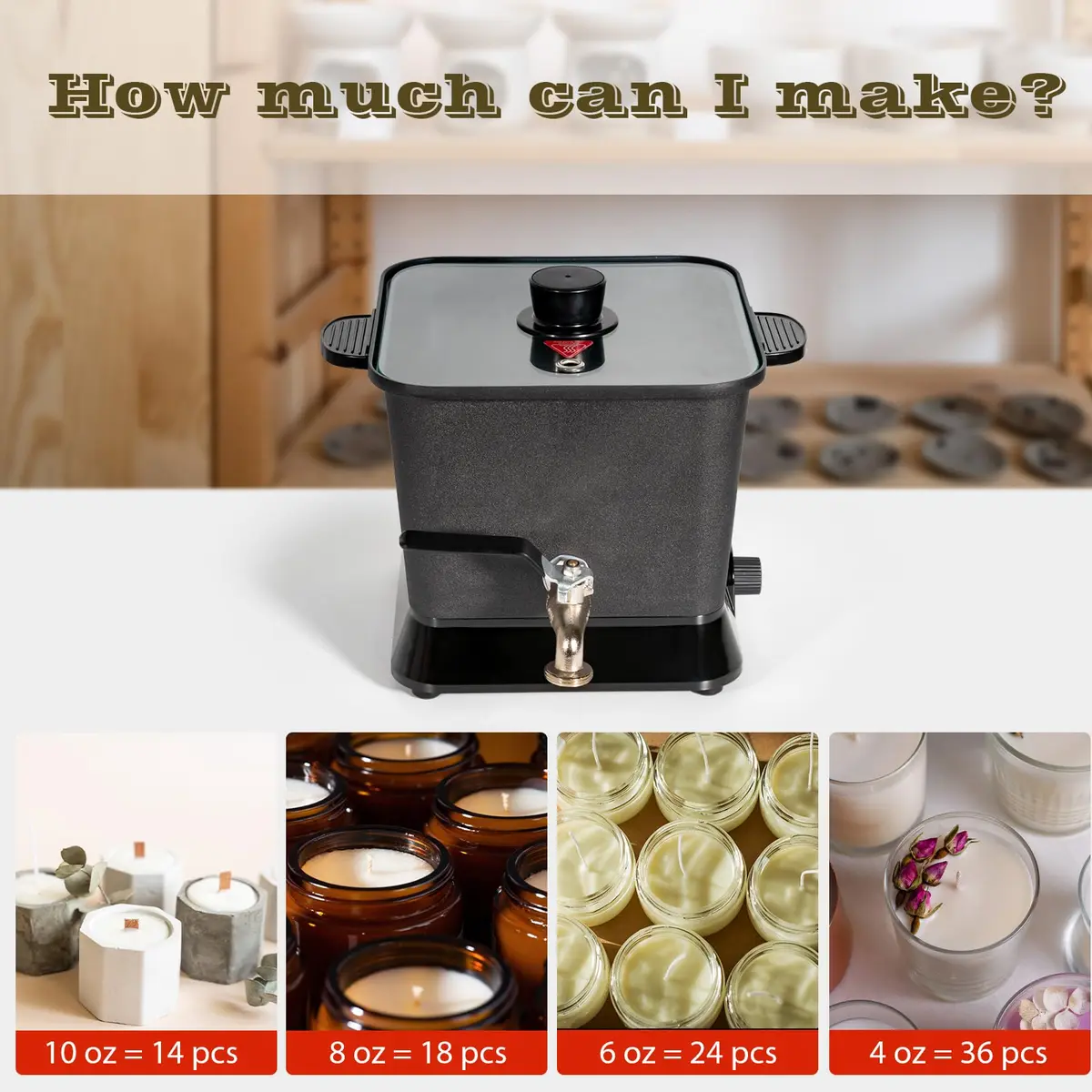 Byoowndiy Wax Melter for Candle Making 150 oz | Electric Wax Pot with Temperature Control - view 5