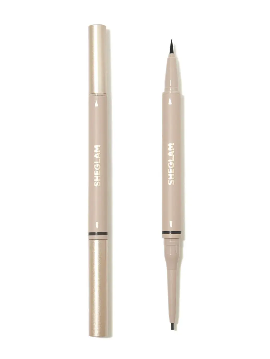 SHEGLAM Dual-Sided Eyebrow Pencil Chocolate | Waterproof Matte Cream & Liquid Pen - main product image