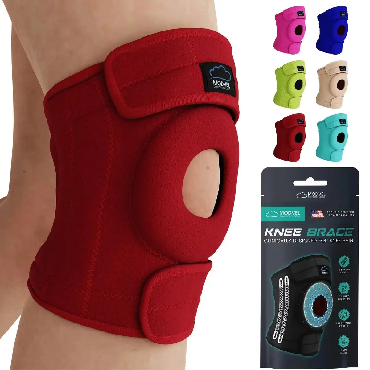 Modvel ELITE Knee Brace for Men & Women – Patella Gel Pads & Side Stabilizers for ACL, Meniscus Tear, Arthritis & Injury Recovery – Maximum Support for Running, Sports & Joint Pain Relief - main product image