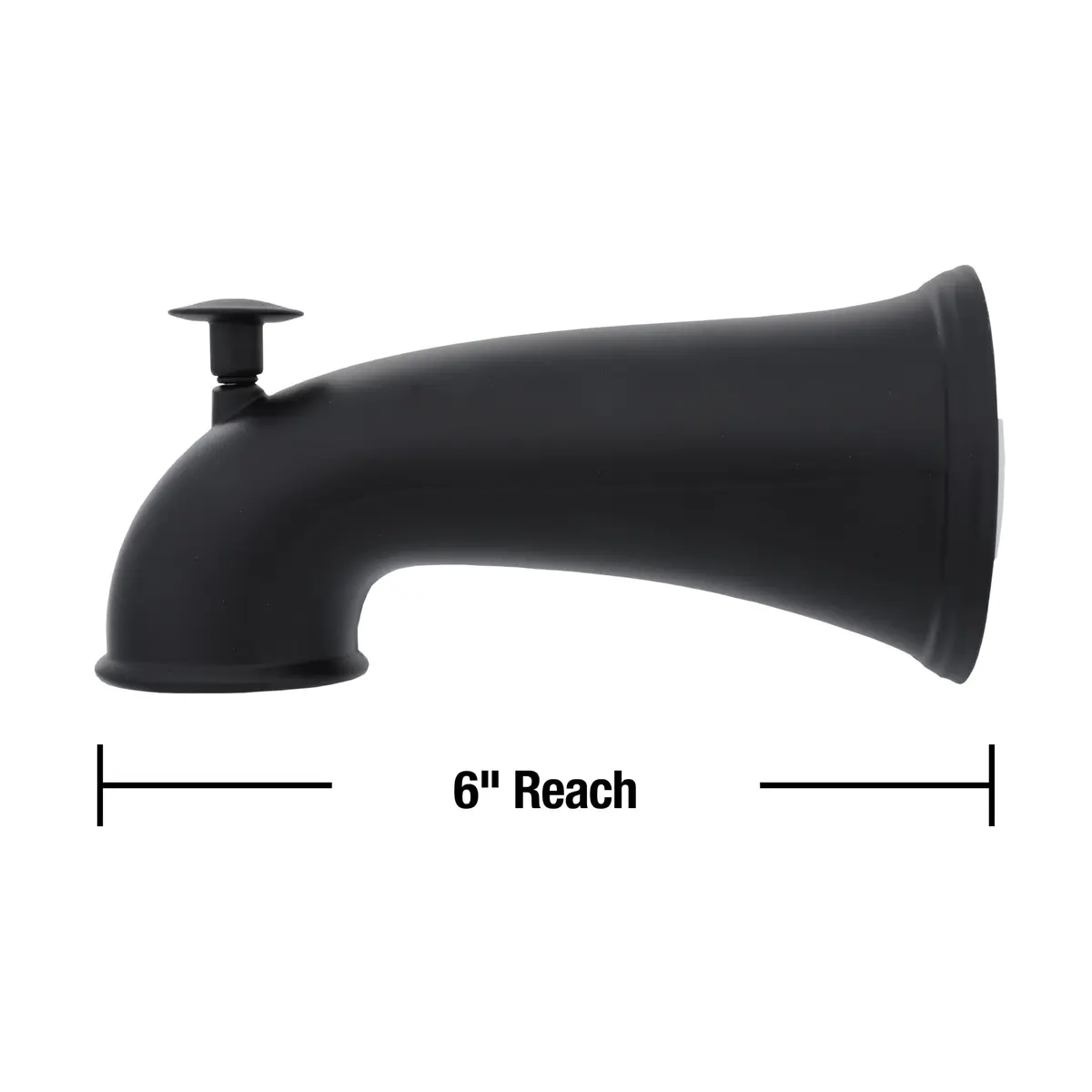 Danco Tub Spout with Diverter | 6 in Reach, Matte Black, Universal Fit, Bathroom Replacement - view 5