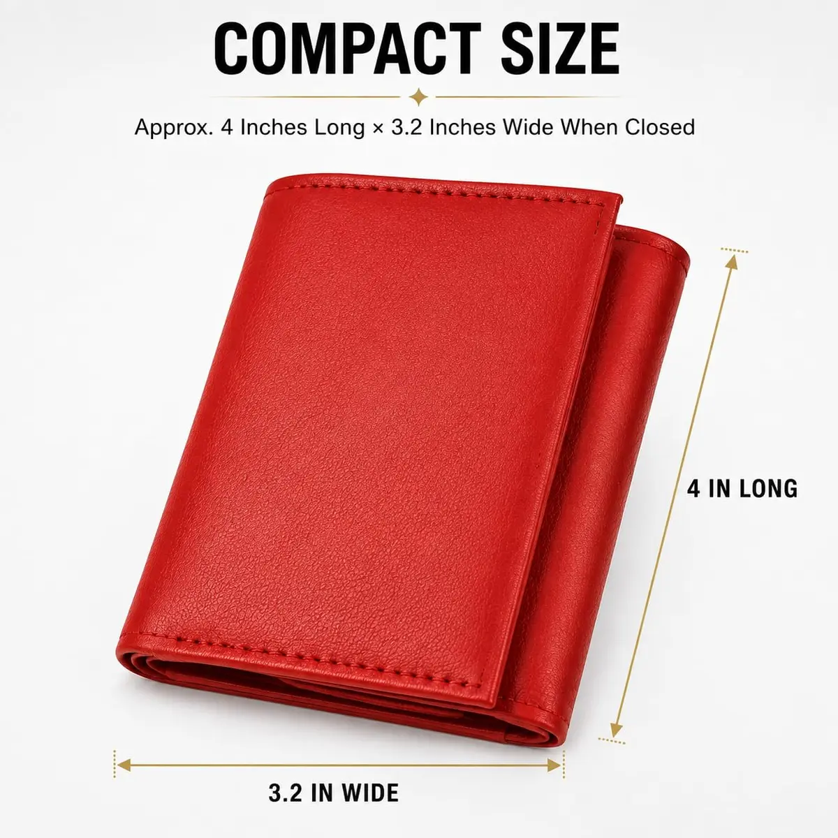 LB LEATHERBOSS Boys Slim Compact Trifold Wallet with ID and Coin Pocket (Red) | Genuine Leather - view 6