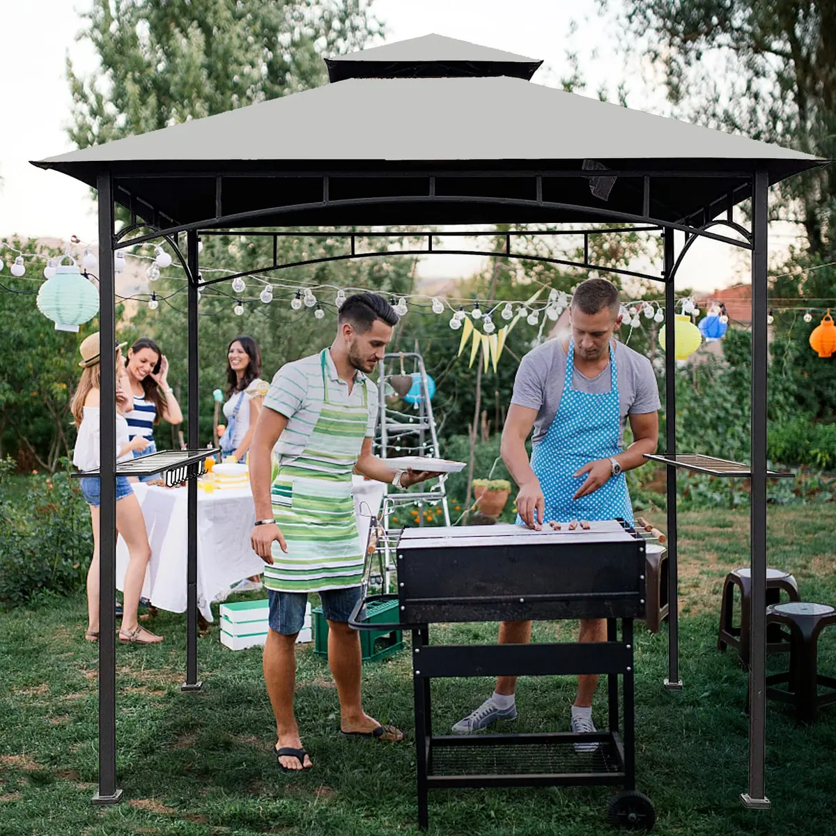 Wonwon Grill Gazebo Replacement Canopy Top 5x8 ft | Double Layer Ventilated Cover for Model L-GG001PST-F - view 7