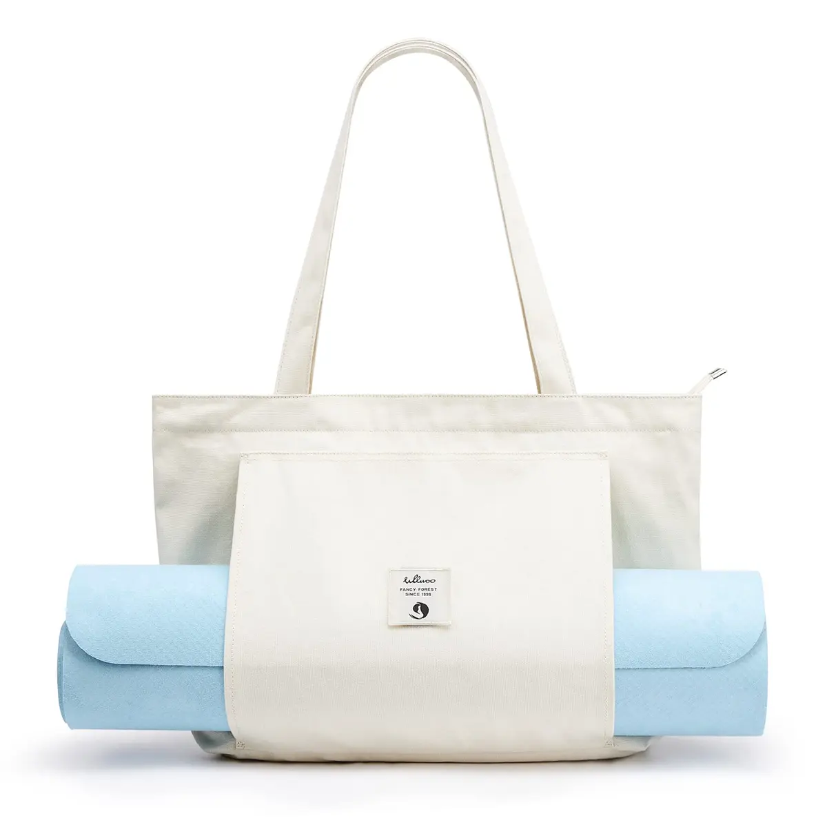 WLLWOO Yoga Mat Carrier Bag for Women Canvas Carryall Tote Gym Pilates | Large Capacity, Durable Cotton Canvas, Zipper Closure - main product image