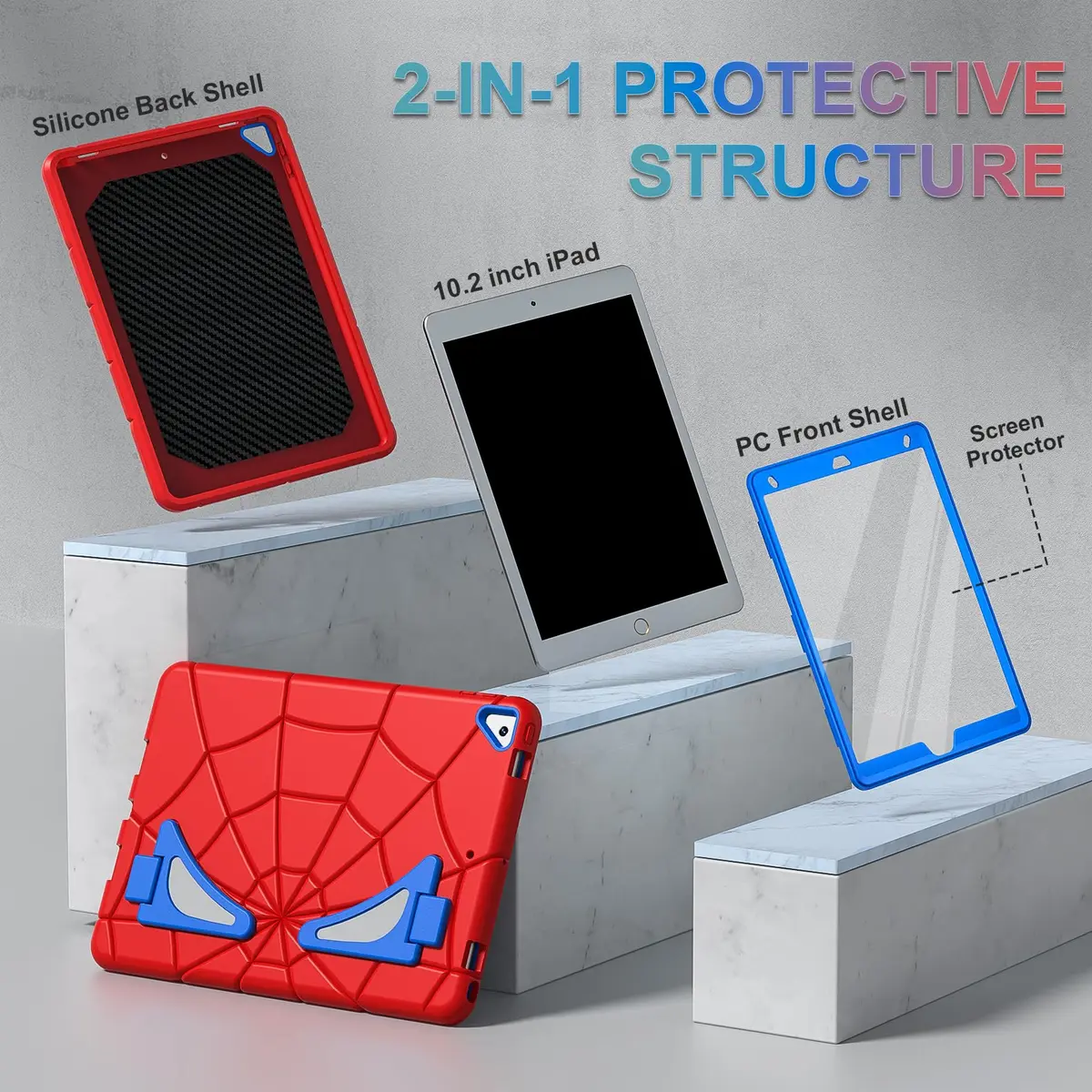 Nitupai iPad 9th/8th/7th Gen 10.2 inch Rugged Case | Shockproof & Double Kickstand - view 4