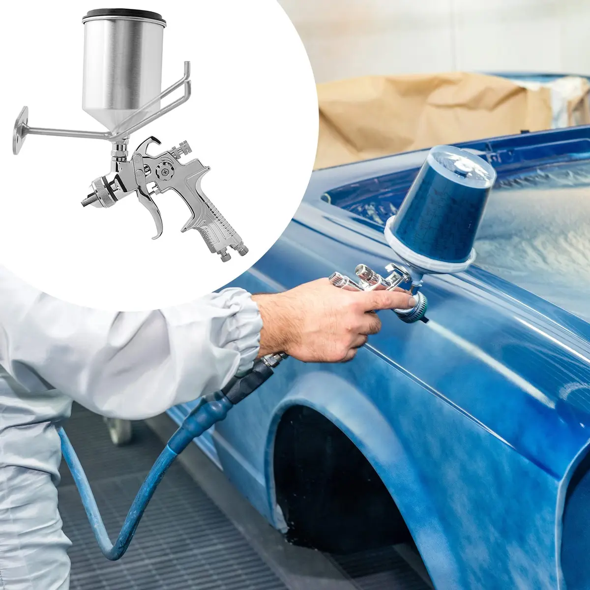 Homakover Spray Gun Holder Set of 3 | Wall Mount Magnetic Tool Organizer for Paint Booths & Work Stations (Silver-3 Pcs) - view 2