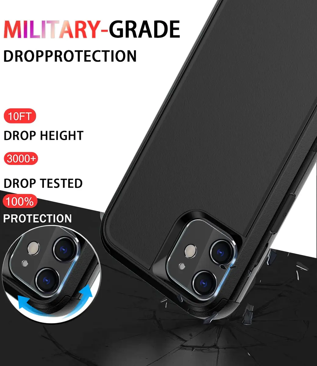Diverbox Heavy Duty Shockproof iPhone 11 Case with Tempered Glass Screen Protector | Drop & Dust Resistant - view 2