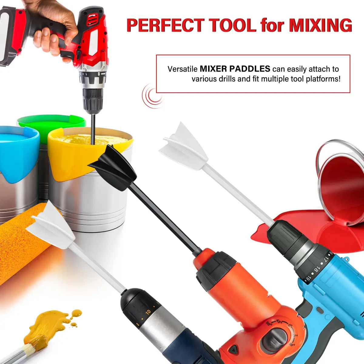 Riomh 4 Pcs Resin Mixer Paddles for Drill | Spiral Four-Blade Design for Small Batches - view 6