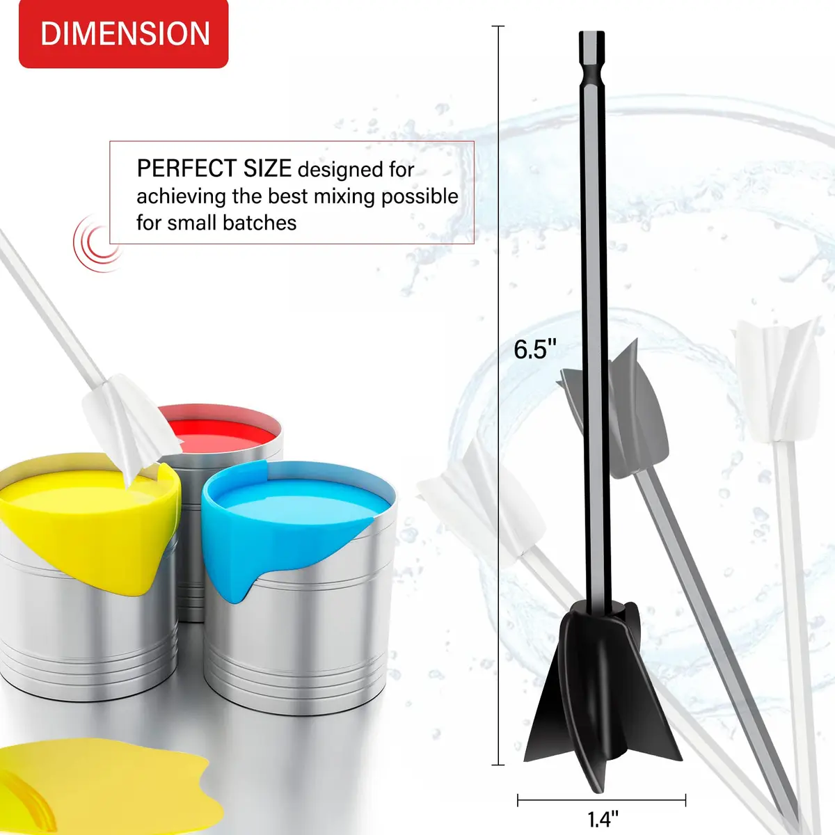 Riomh 4 Pcs Resin Mixer Paddles for Drill | Spiral Four-Blade Design for Small Batches - view 2