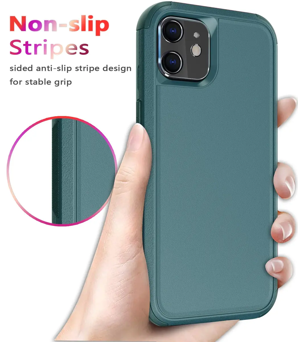 Diverbox for iPhone 11 Case Heavy Duty Shockproof & Dropproof | Tempered Glass Screen Protector, Dark Green - view 5