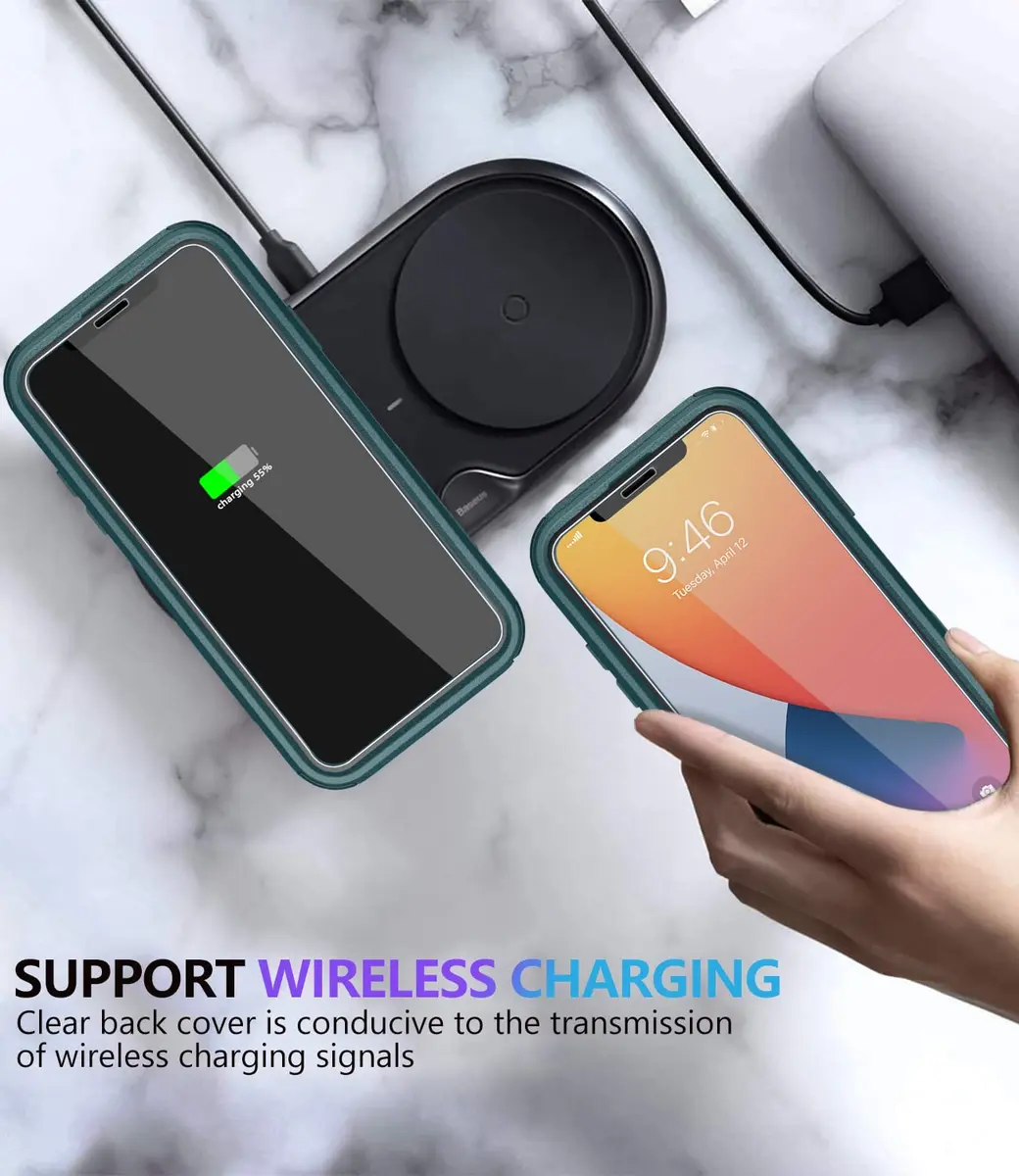 Diverbox for iPhone 11 Case Heavy Duty Shockproof & Dropproof | Tempered Glass Screen Protector, Dark Green - view 7