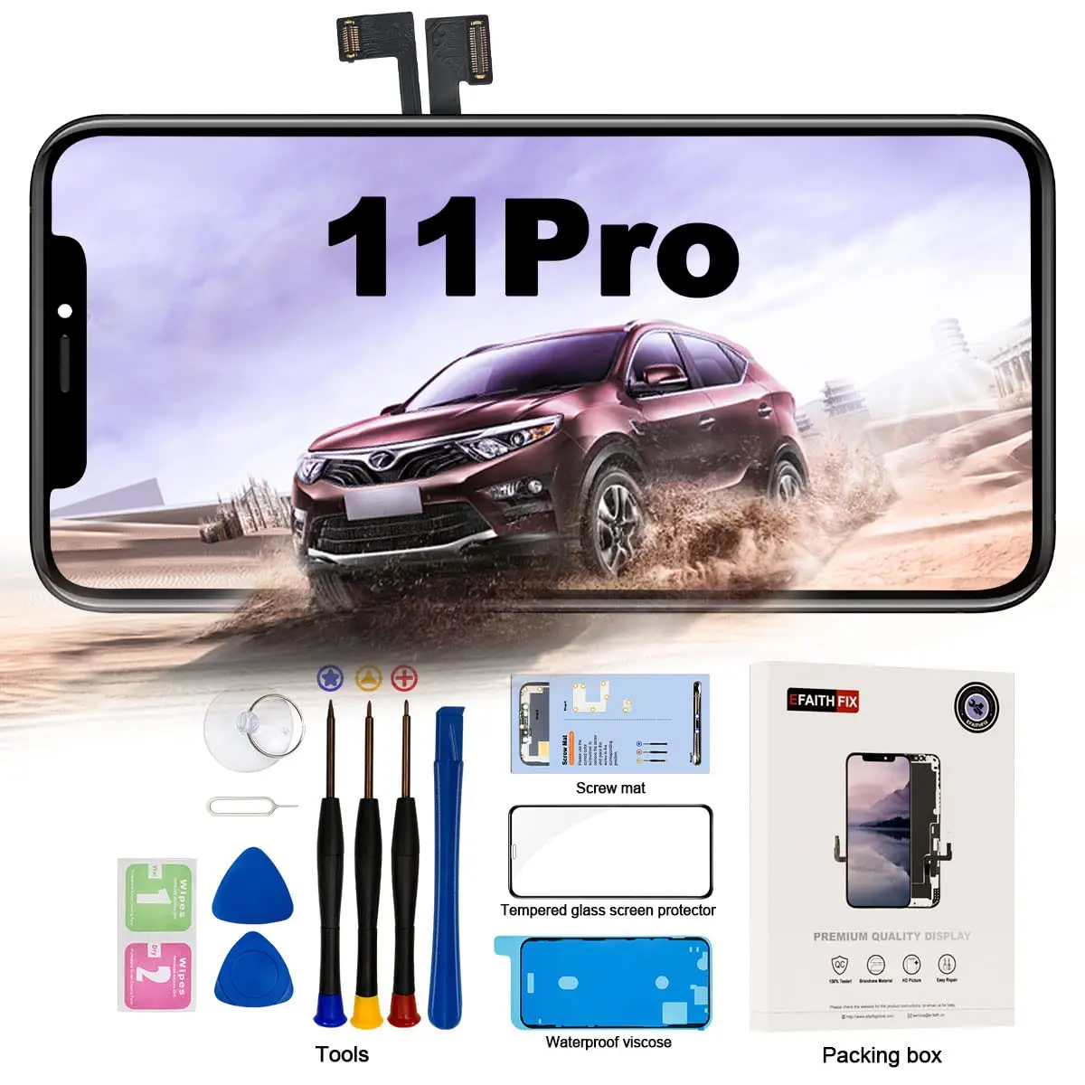 EFAITHFIX iPhone 11 Pro Screen Replacement LCD 14.7 cm (5.8 Inch) | FHD Incell Display with 3D Touch - main product image
