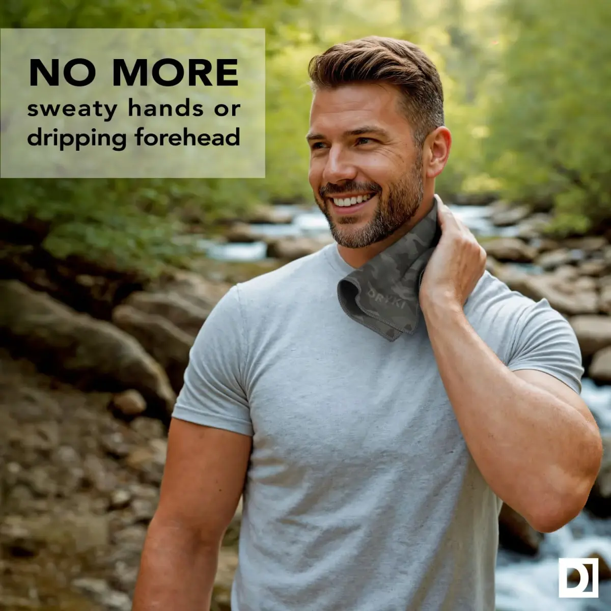 DRYKI Pocket-Sized Sweat Towels 25cm (10") | 5-Pack Moss Camo Microfiber - view 2