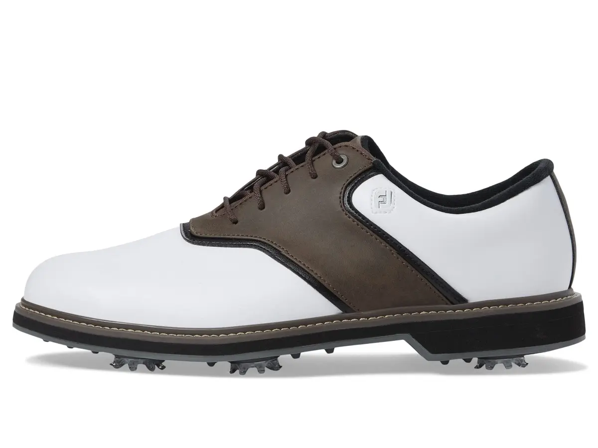 FootJoy Mens FJ Originals Previous Season Style Golf Shoe, White/Brown, 8 Wide US | Classic Golf Traction & Style - view 5