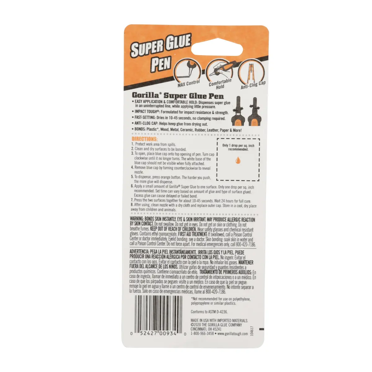 Gorilla Super Glue Pen, Precise Applicator, Fast Setting, Clear, 5.5g | Impact-Resistant Bonding Adhesive - view 6