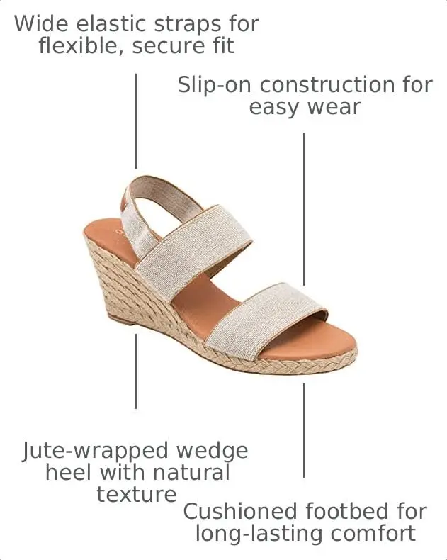 André Assous Allison Wedge, Beige Linen | 2.5-inch Espadrille Wedge for Women - view 2
