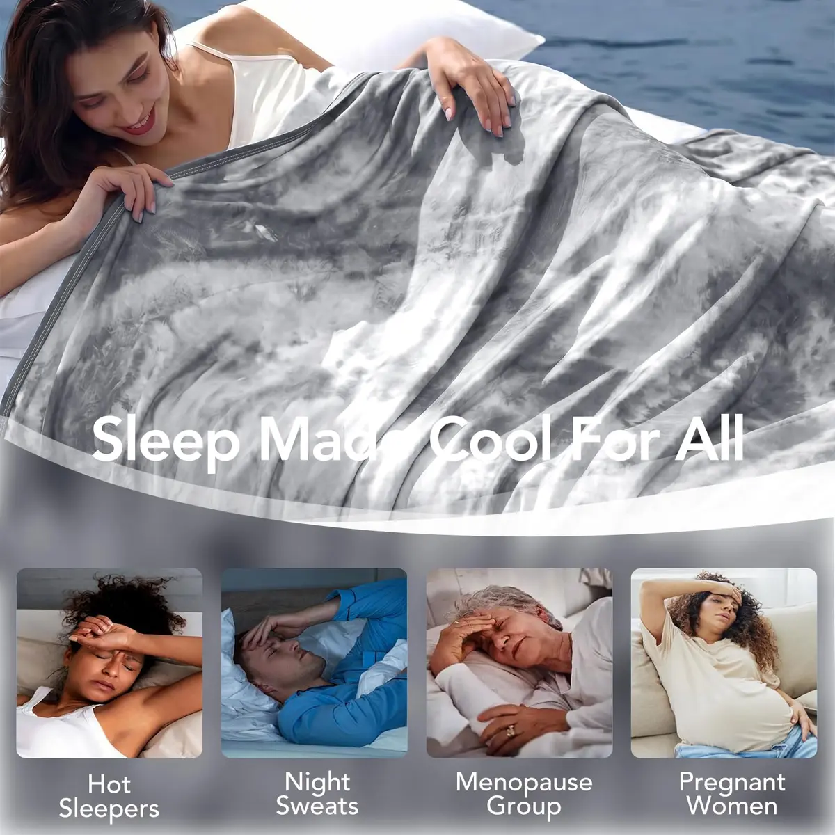 Topcee Cooling Blanket Throw 50"x70" | Lightweight Breathable for Hot Sleepers & Night Sweats - view 4