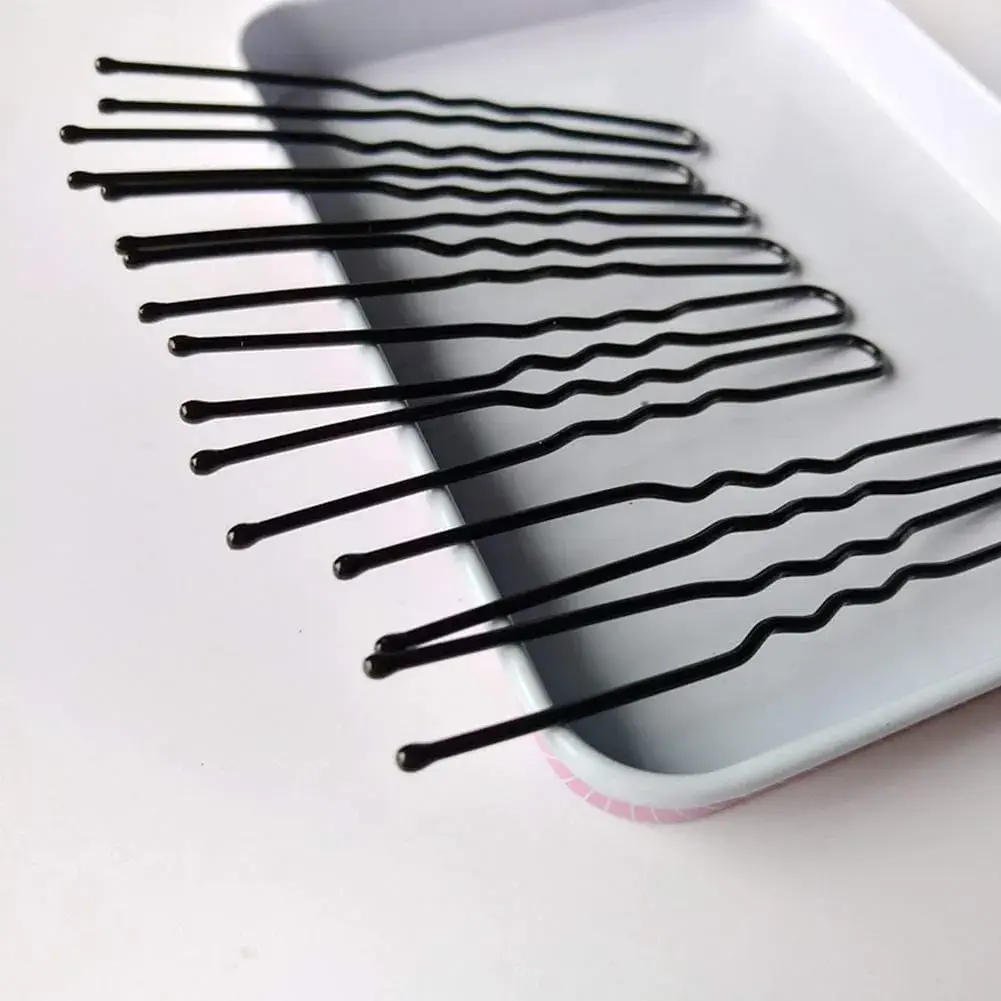TAPBULL U Shaped Hair Pins for Buns, 60 Pcs Black Metal Bobby Pins | Classic Wedding Bridal Hair Styling - view 5