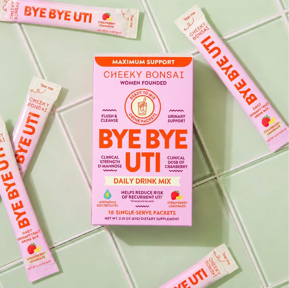 Cheeky Bonsai Bye Bye UTI Drink Mix, D-Mannose & Cranberry, 10 Packets | Supports Urinary Health & Hydration - view 2