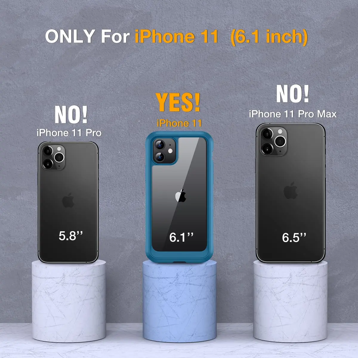 Miracase Glass Series for iPhone 11 Case 6.1 inch | Rugged Full-Body Bumper with Tempered Glass & Camera Protector, Light Blue - view 6