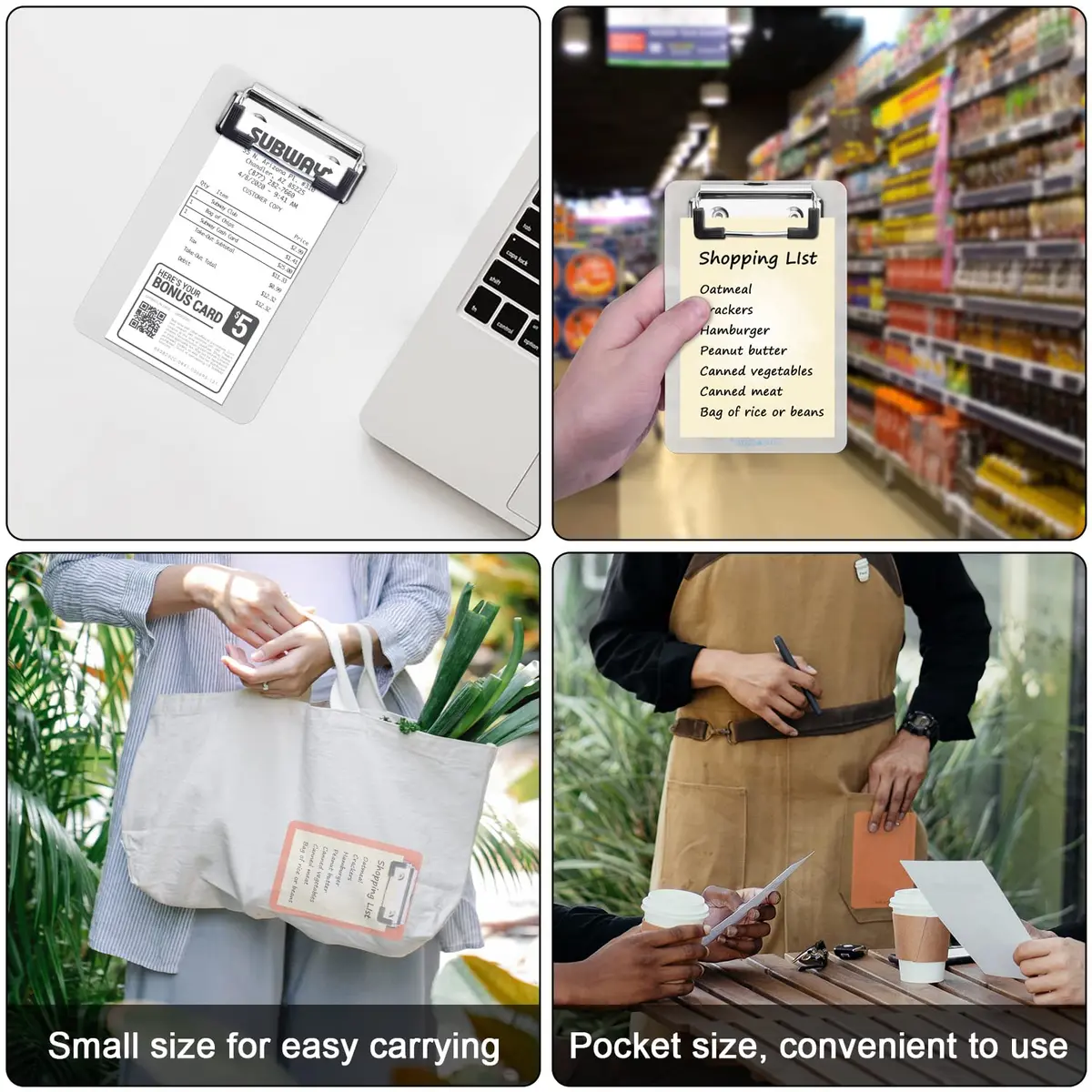 Wisdompro 2 Pack Mini Clipboards 4x6 Small Clip Board Transparent/Orange | Compact, Durable & Multi-purpose - view 7