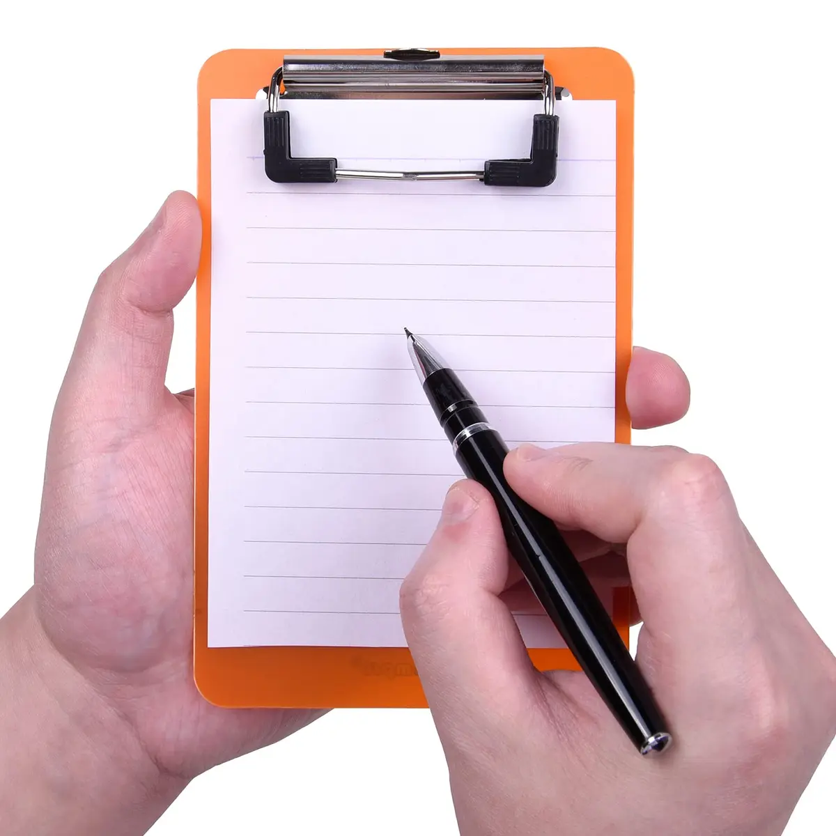 Wisdompro 2 Pack Mini Clipboards 4x6 Small Clip Board Transparent/Orange | Compact, Durable & Multi-purpose - view 2