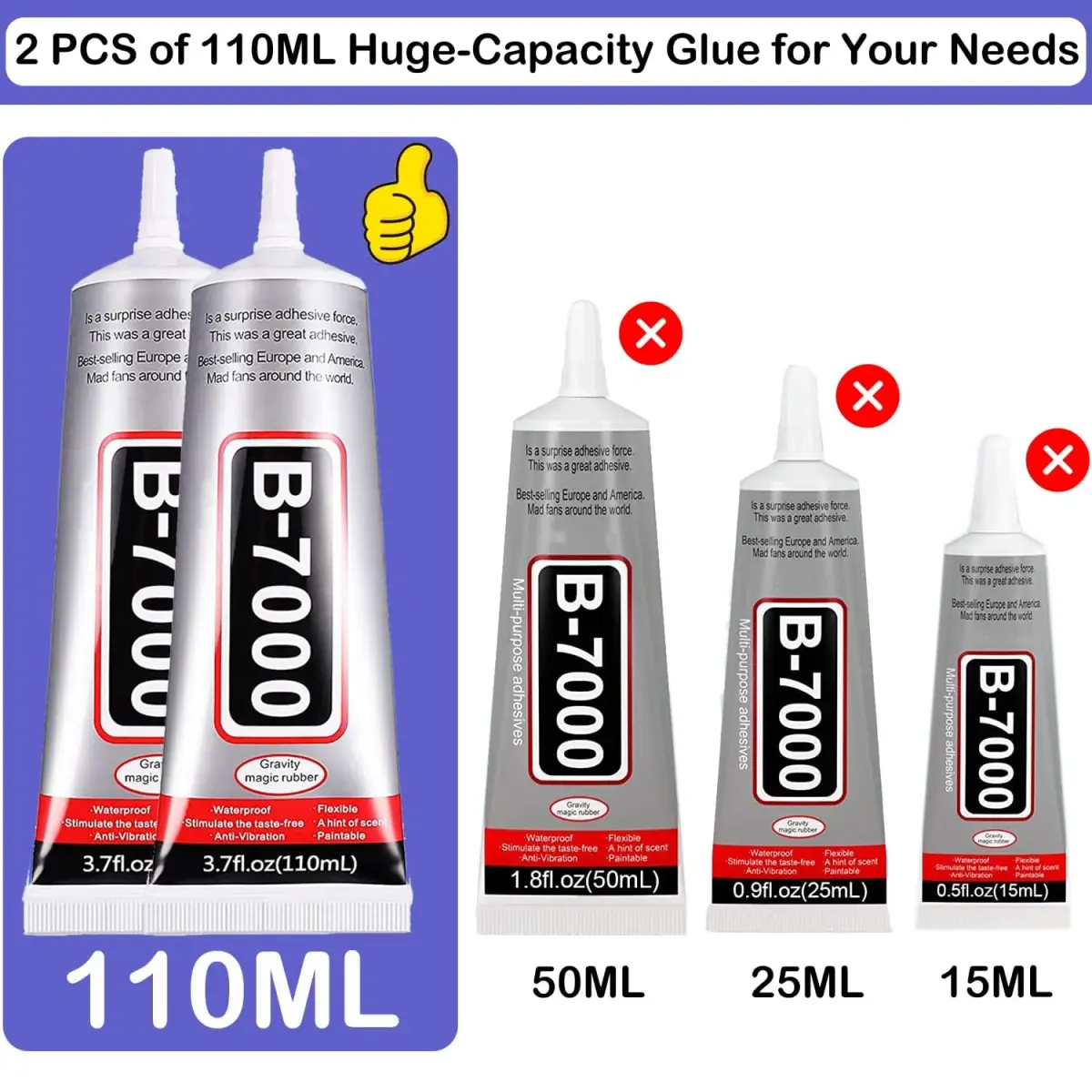 FITTDYHE B7000 Adhesive Glue 220ml (7.4 Fl Oz) | Professional Grade for Crafts & Jewelry Making - view 2