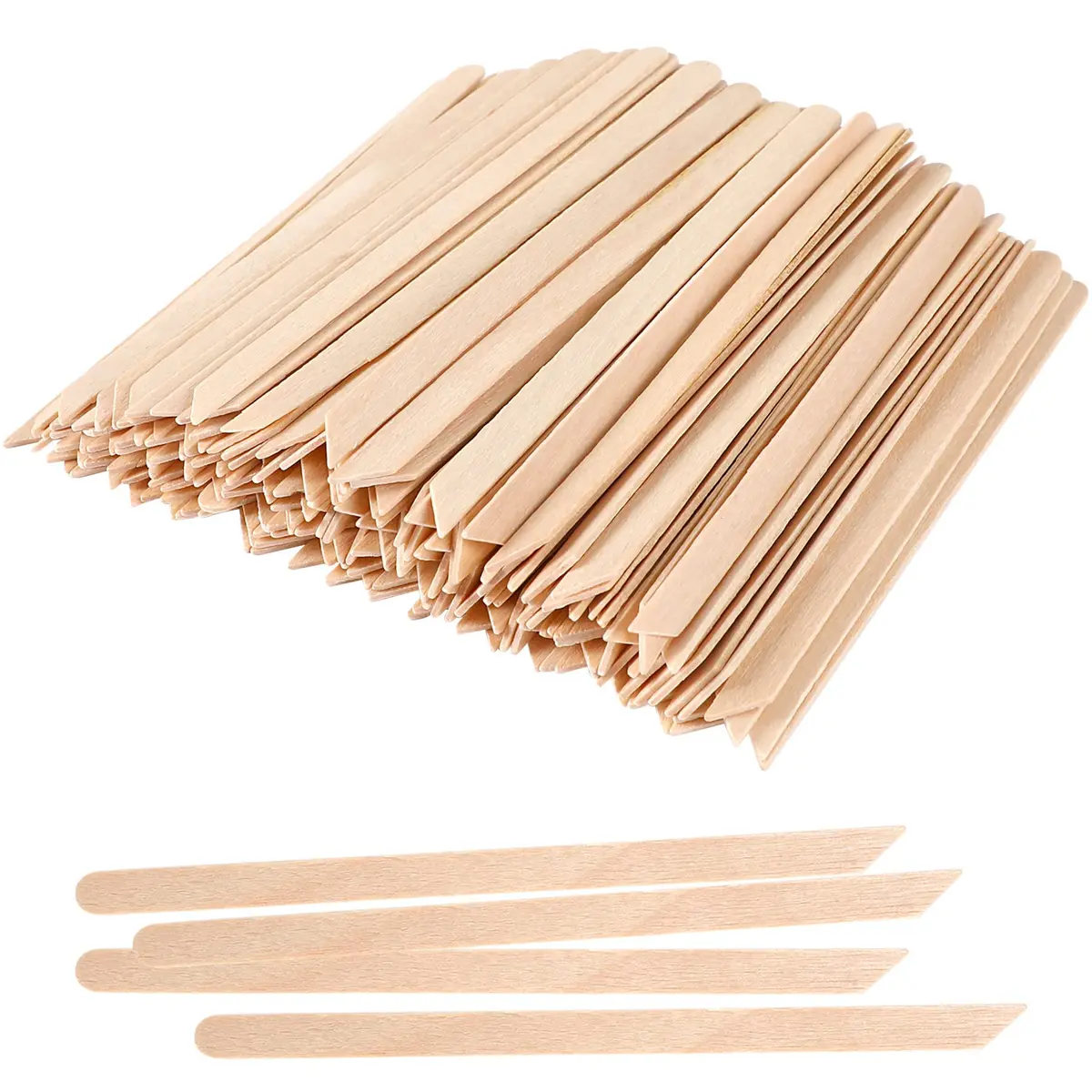JANYUN 200 Pcs Wooden Waxing Sticks Applicator Slanted Handle | Precise Application for Eyebrows, Bikini, Face - main product image