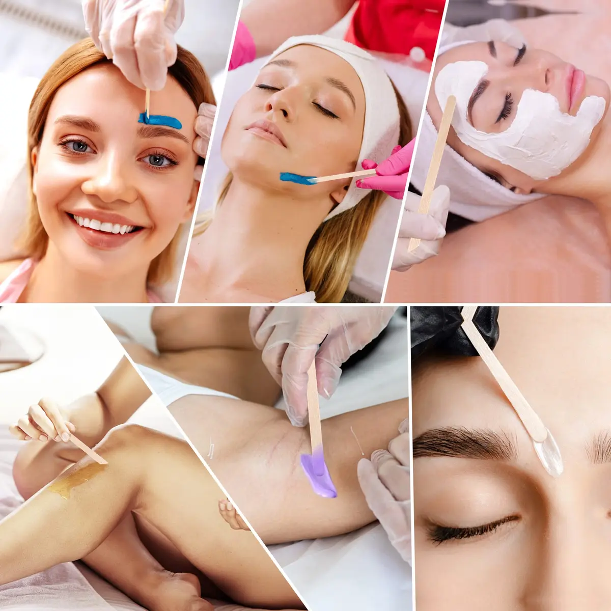 JANYUN 200 Pcs Wooden Waxing Sticks Applicator Slanted Handle | Precise Application for Eyebrows, Bikini, Face - view 7
