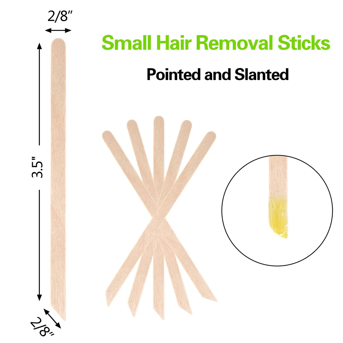 JANYUN 200 Pcs Wooden Waxing Sticks Applicator Slanted Handle | Precise Application for Eyebrows, Bikini, Face - view 2