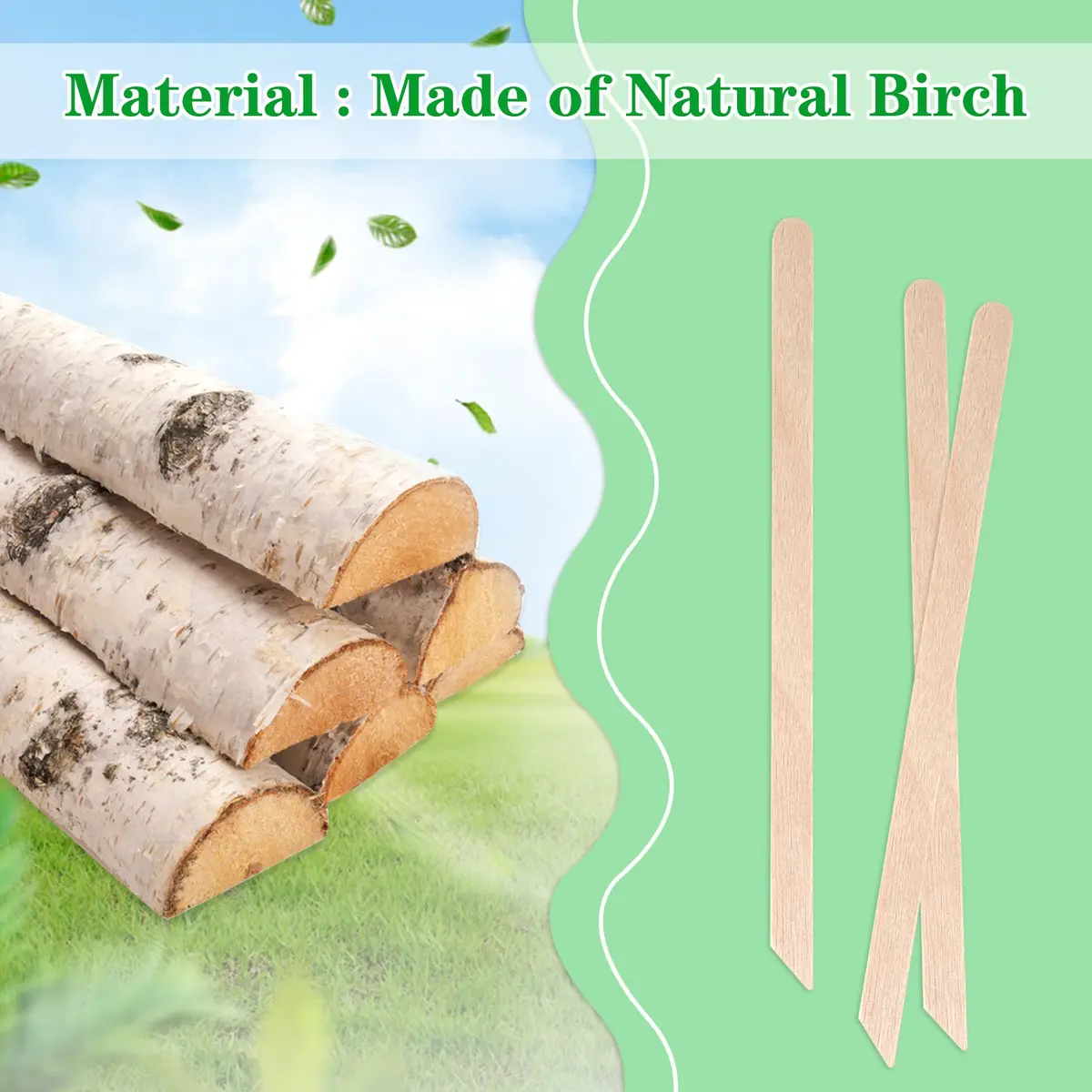 JANYUN 200 Pcs Wooden Waxing Sticks Applicator Slanted Handle | Precise Application for Eyebrows, Bikini, Face - view 3