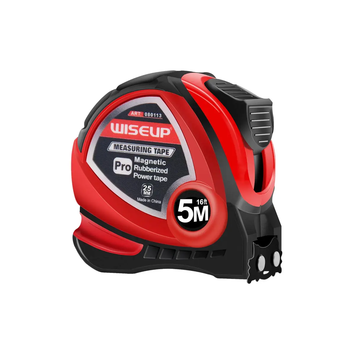 WISEUP Industrial Magnetic Tape Measure 16 FT (4.88 m) with Fractions & Metric | Durable Steel Blade & Auto-Lock - main product image