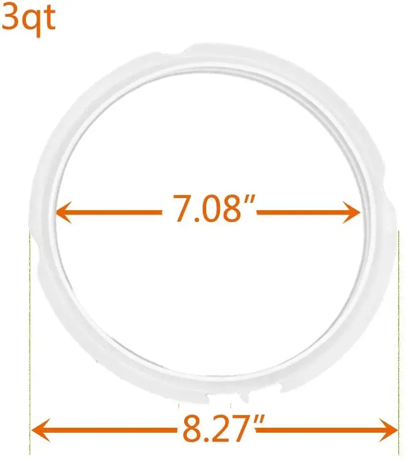 ZoneFly 3 Qt White 2pcs Silicone Sealing Ring | Fits 3 Quart Instant Pot Mini Models - view 2