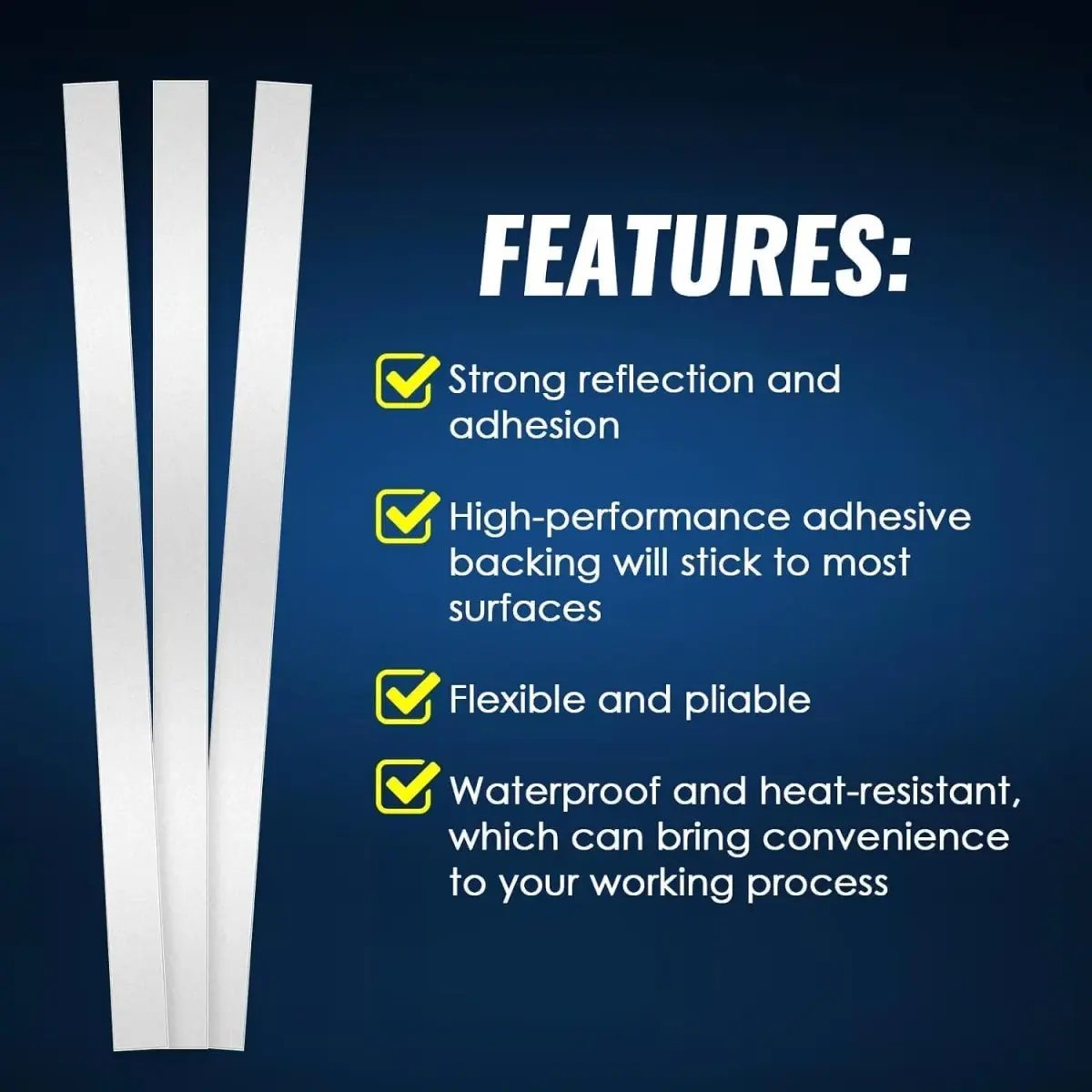 Thsinde Reflective Tape Strips for Photo Tachometers - 20 Pieces, 10x200mm | Essential for Non-Contact RPM Readings - view 4