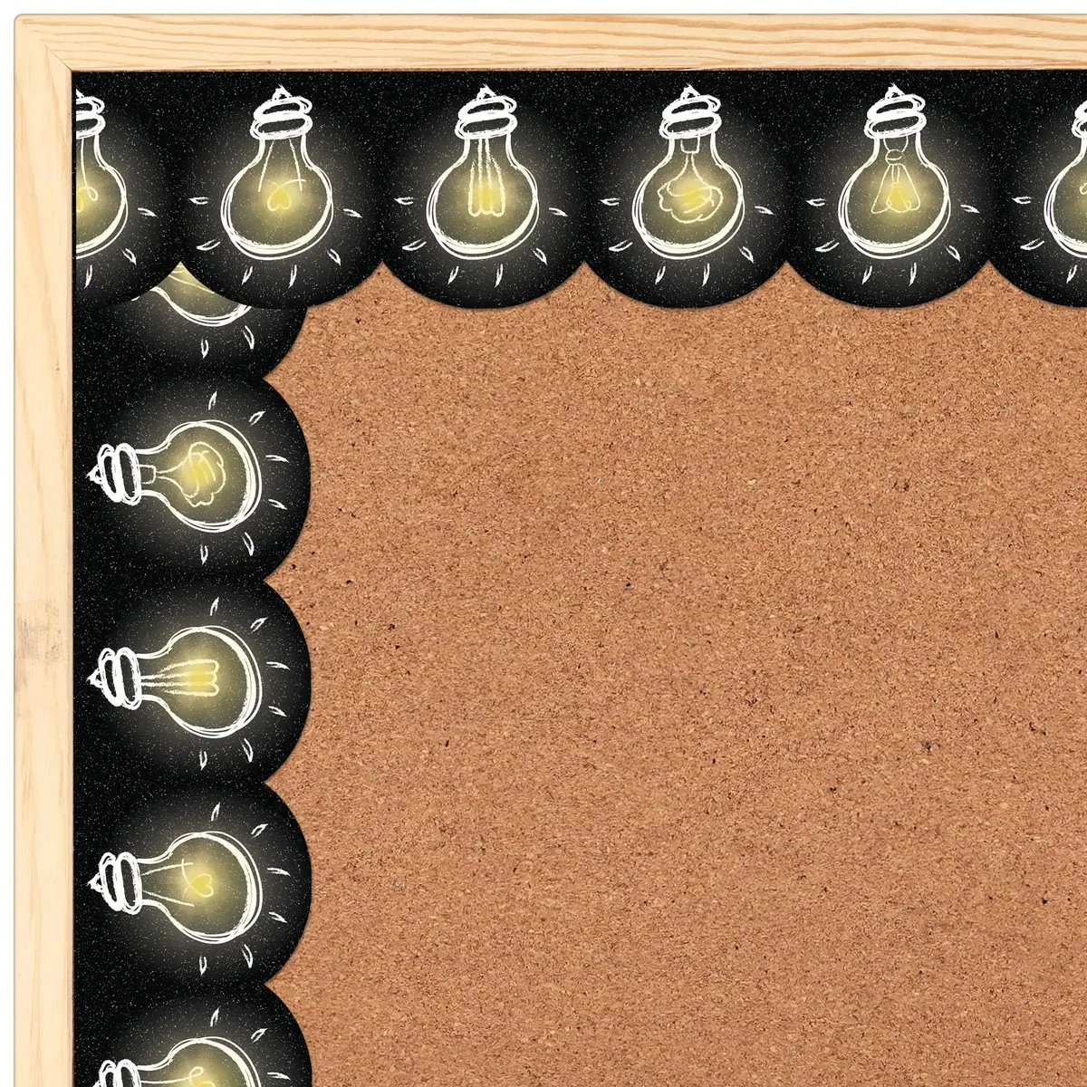 Chivao Light Bulb Bulletin Board Borders 60ft (18.3m) | Chalkboard Style Classroom Decor - main product image