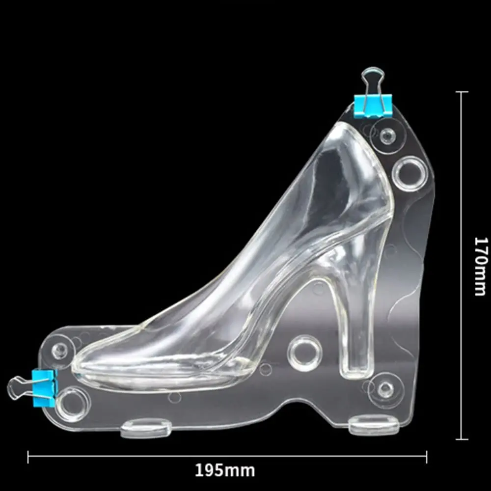 TUKE 3D Polycarbonate Chocolate Mold with Clips High Heel Shoe | Food Grade Candy & Cake Decoration (L 7.8 x 6.8 x 2.88inch) - view 2